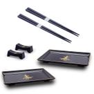 Kit Oriental P/2 Pessoas Descanso Hashi Prato Retangular