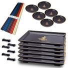 Kit Oriental P/6 Pessoas Molheira Hashi Prato Descanso Hashi