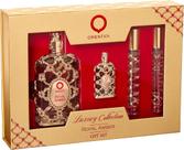 Kit Orientica Royal Amber Luxury Collection Unissex Eau de parfum 80ml Miniatura 7,5ml c 2 travel Size 10ml