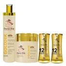 Kit Ouro 24k Reconstrução Profissional Dama Hair 4 Produtos