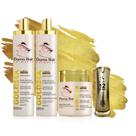 Kit Ouro Gold 24k Shampoo Condicionador Máscara E Óleo 12 Em 1 Hidratante