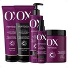Kit OX Peptídeos Cabelos Crespos, Cacheados e Ondulados: Shampoo 240ml, Condicionador 240ml, Máscara de Tratamento 500g, Leave-in 300g e Fluído de Rec Kit OX Peptídeos Cabelos Crespos, Cacheados e Ondulados: Shampoo 240ml, Condicionador 240ml, Máscara de Tratamento 500g, Leave-in 300g e Fluído de Rec