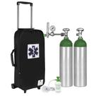 Kit Oxigênio 3L 2 Cilindros Bolsa com Rodinhas Preta Kit Oxigênio 3L 2 Cilindros Bolsa com Rodinhas Preta