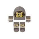 Kit p baby cinza claro toca,meia e luva ref-21402003