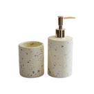 Kit p/ Banheiro Cerâmica Areia c/ 2 Pçs Mart Kit p/ Banheiro Cerâmica Areia c/ 2 Pçs Mart