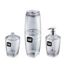 Kit P/ Banheiro Porta Escova Pasta de Dentes Dispenser Sabonete e Algodão Luxo Banheiro UZ