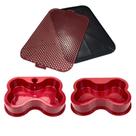 Kit p/ cachorro tapete sanitário + comedor + bebedor + cone