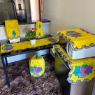 Kit P/ Cozinha Bordados Do Nordeste Caracol Bordado Amarelo