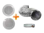 kit P/ Instalação de Coifas 150mm C/ Grelha de Exaustão e Duto de 5m