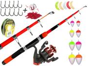 Kit P/ Pescaria C/ Vara Telescópica 1,70m + Molinete e Acessórios (Ref. 50) Kit P/ Pescaria C/ Vara Telescópica 1,70m + Molinete e Acessórios (Ref. 50)