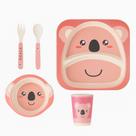 Kit P/ Refeição Infantil Fibra Bambu 5PCS Koala - Quanhe Kit P/ Refeição Infantil Fibra Bambu 5PCS Koala - Quanhe