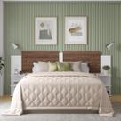 Kit Painel de Cama Box Com 2 Mesas de Cabeceira Regulavel Casal, Queen e King Cores