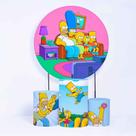 Kit Painel de Festa Redondo de 1,30m e Trio de Cilindros Simpsons - Fera Print