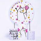 Kit Painel de Festa Redondo de 1,50m e Trio de Cilindros Bento Flork - Fera Print