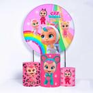 Kit Painel de Festa Redondo de 1,50m e Trio de Cilindros Cry Babies - Fera Print Kit Painel de Festa Redondo de 1,50m e Trio de Cilindros Cry Babies - Fera Print
