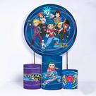 Kit Painel de Festa Redondo e Trio de Cilindros Beyblade - Fera Print