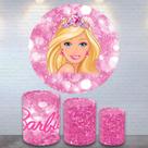 Kit Painel de Festa Redondo Trio Cilindro - BARBIE PRINCESA