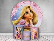 Kit Painel de Festa Redondo Trio Cilindro - RAPUNZEL