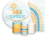 Kit Painel De Festa + Trio Capa Cilindro + Faixa Veste Fácil - 365 Sorrisos Aquarela 018 Kit Painel De Festa + Trio Capa Cilindro + Faixa Veste Fácil - 365 Sorrisos Aquarela 018