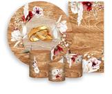 Kit Painel De Festa + Trio Capa Cilindro + Faixa Veste Fácil - Casamento Rústico 001