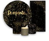 Kit Painel De Festa + Trio Capa Cilindro + Faixa Veste Fácil - De repente Efeito Brilhos Dourados 012