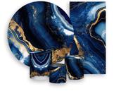 Kit Painel De Festa + Trio Capa Cilindro + Faixa Veste Fácil - Efeito Marmorizado Azul com Dourado 045 Kit Painel De Festa + Trio Capa Cilindro + Faixa Veste Fácil - Efeito Marmorizado Azul com Dourado 045