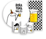 Kit Painel De Festa + Trio Capa Cilindro + Faixa Veste Fácil - Flork Cerveja Beer 003