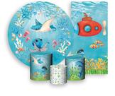 Kit Painel De Festa + Trio Capa Cilindro + Faixa Veste Fácil - Fundo Do Mar Submarino 001 Kit Painel De Festa + Trio Capa Cilindro + Faixa Veste Fácil - Fundo Do Mar Submarino 001