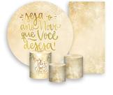 Kit Painel De Festa + Trio Capa Cilindro + Faixa Veste Fácil - o Ano Novo Que Você Deseja 002