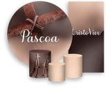 Kit Painel De Festa + Trio Capa Cilindro + Faixa Veste Fácil - Páscoa Cruz Cristo Vive 007 Kit Painel De Festa + Trio Capa Cilindro + Faixa Veste Fácil - Páscoa Cruz Cristo Vive 007