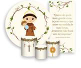 Kit Painel De Festa + Trio Capa Cilindro + Faixa Veste Fácil - Santo Antônio de Pádua Católico 005