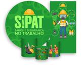 Kit Painel De Festa + Trio Capa Cilindro + Faixa Veste Fácil - SIPAT Verde Engrenagens 005