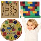 Kit Painel Psicomotor, Relógio Pedagógico e Encaixe Tetris