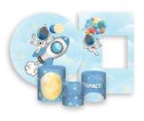 Kit Painel Redondo + Vertical Interativo 2,2x1,5 + Trio De Capas Cilindros - Astronauta Cute 007 Kit Painel Redondo + Vertical Interativo 2,2x1,5 + Trio De Capas Cilindros - Astronauta Cute 007