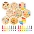 Kit Painel Sensorial Colméia e Efeito Dominó 11 peças Brinquedos Educativos Infantil Inclusão Painéis de Parede Criando Criança