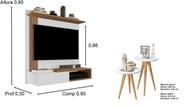 Kit Painel TV até 32P Dallas Branco / Freijó 2 Mesas Pés Palito Branco - JM Casa dos Moveis Kit Painel TV até 32P Dallas Branco / Freijó 2 Mesas Pés Palito Branco - JM Casa dos Moveis