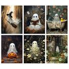 Kit Paint by Number Ghost Halloween Adults, 6 pacotes de 30 x 40 cm