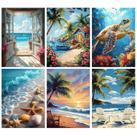 Kit Paint by Number KICHANG Sea Turtle 30x41 cm, pacote com 6