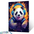 Kit Paint by Number TUMOVO Cute Panda com fone de ouvido 40x50cm