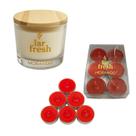 Kit Paixão Intensa Cheiro Doce Amor Love 1 vela + 6 mini