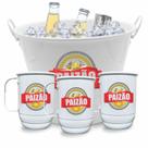 Kit Paizão Balde de Gelo + Canecas de Alumínio + Abridor