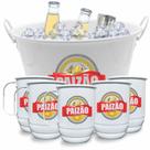 Kit Paizão Balde de Gelo + Canecas de Alumínio + Abridor