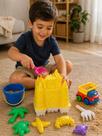 Kit Palácio Infantil 7 Peças Brinquedo Praia Areia Castelo Crianças Colorido Diversão Coordenação Motora Resistente