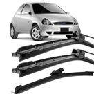 Kit Palhetas Silicone Limpador Parabrisa 19" 16" 12E" Ford Ka 2002 À 2009
