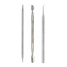 Kit Palito, Espátula dupla e Desencravador Inox para manicure, pedicure podologia e salão de beleza
