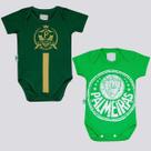 Kit Palmeiras Bodys Shield Verde e Shield Dourado