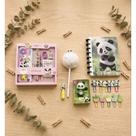 Kit Panda de Papelaria, Caderno, Canetas, Clipes e Acessórios, Tema Panda, Kit Completo para Crianças