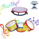 Kit Pandeiro E Tambor Infantil Musicalidade Educativo Brinquedos