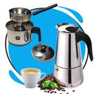 Kit Panela Cuscuzeira Inox Pequena individual e Cafeteira Italiana Expresso 6 xícaras Kit Panela Cuscuzeira Inox Pequena individual e Cafeteira Italiana Expresso 6 xícaras