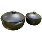 Kit Panela de Barro 4 Litros e 6 Litros Caçarola Capixaba Artesanal Moqueca Cozinha Brasileira Tradicional